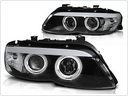 Přední světlomety lampy BMW X5, E53, 2003-2006, Angel Eyes, černé CCFL, XENON LPBMD1