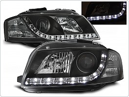 Přední světlomety Audi A3 8P, 2003-2008, LED Daylight, černé black LPAU44