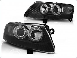 Přední světlomety Audi A6, 2004-2008, Angel Eyes, černé black LPAU72