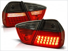 Zadní světla, světlomety, lampy LED BMW E90, 2005-2008, sedan, kouřové, červené LDBM32