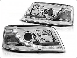 Přední světla VW T5, 03-08, LED Daylight chrom s DRL LPVWJ8