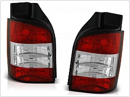 Zadní světla, lampy Volkswagen T5, 2003-2009, čiré, červené LTVW76