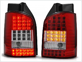 Zadní světla, lampy LED Volkswagen T5, 2003-2009, čiré, červené LDVW44