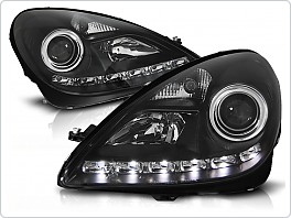 Přední světla Mercedes SLK R171, 2004-2011, LED Daylight, černé black LPME38