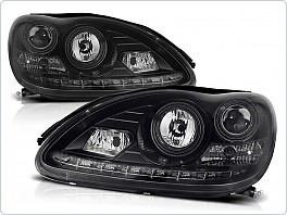 Přední světla Mercedes W220, S-clase, 1998-2005, LED Daylight, černé black