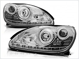 Přední světla Mercedes W220, S-clase, 1998-2005, LED Daylight, chrom