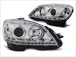 Přední světla Mercedes W204, classe C, 2007-2011, LED Daylight H7, chrom LPME94