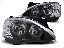 Přední světlomety, světla, lampy, lampy Opel Corsa C, 2000-2006, Angel Eyes, černé black LPOP93