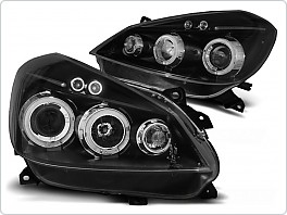 Přední světlomety, světla, lampy Renault Clio III, 2005-2009, Angel Eyes, černé black LPRE28