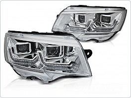 Přední světlomety, světla, lampy VW T6.1, 2020-, TubeLight, DRL, SEQ, chromové