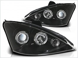 Přední světlomety, světla, lampy Ford Focus 1, 2001-2004, Angel Eyes, černé black LPFO02