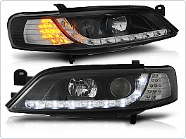 Přední světlomety, světla, lampy Opel Vectra B, 1995-1998, LED Daylight, černé black + LED blinkr LPOP74