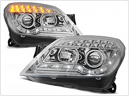 Přední světla Opel Astra H, 2004-2009, LED Daylight, chrom + LED blinkr LPOP51