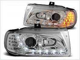 Přední světla Seat Ibiza, Cordoba, 1993-1998, LED Daylight, chrom + LED blinkr LPSE15