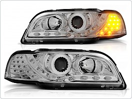 Přední světla Volvo S40, V40, 1996-2000, LED Daylight, chrom + LED blinkr LPVO09