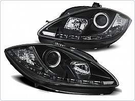 Přední světlomety, světla, lampy, Seat Leon, Toledo, Altea 2009-2013, LED Daylight černé black LPSE24