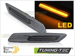 Boční LED dynamické blinkry BMW F10, F11, 2010-2013, carbon, kouřové, SEQ