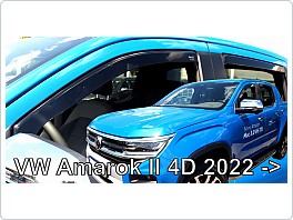 Plexi ofuky oken, deflektory, VW Amarok II 4dveř, 2022-, přední + zadní