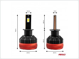 LED žárovky H3, serie X3, 12V sada 2ks