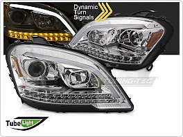 Přední světla, světlomety, lampy Mercedes W164, 2009-2011, LED SEQ, chrom