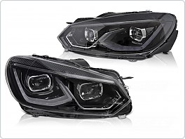 Přední světla, světlomety, lampy VW Golf 6 2008-2013, FULL LED, černé