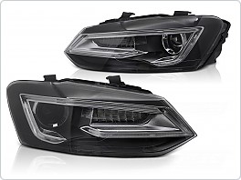 Přední světla, světlomety, lampy VW Polo V 2009-2017, LED, SEQ, černé