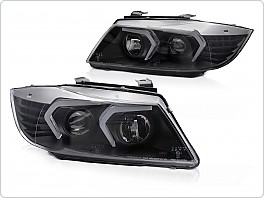 Přední LED světla, světlomety, lampy BMW E90, E91 2005-2008, kouřové