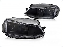 Přední světla, světlomety, lampy VW Golf 7, 2017-2019, LED DRL, SEQ, černé