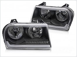 Přední světla, světlomety, lampy Chrysler 300, 2005-2008, TubeLight, SEQ, černé