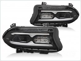 Přední FULL LED světla, světlomety, lampy Dodge Charger 2014-2023, černé