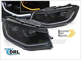 Přední světla, světlomety, lampy VW Caddy 2020-, DRL, SEQ, LED, TubeLight, černé