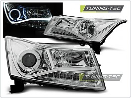 Přední světla Chevrolet Cruze, 2009-2012, LED Daylight neon, chrom LPCT03