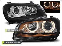 Přední světlomety, světla, lampy Toyota Rav 4, 1994-2000, Angel Eyes, černé black LPTO12