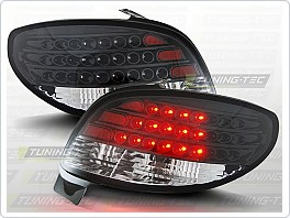 Zadní světlomety, světla, lampy LED Peugeot 206, 1998-2007, čiré, černé LDPE06