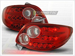 Zadní světla, lampy LED Peugeot 206, 1998-2007, čiré, červené LDPE13