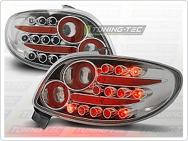 Zadní světla, lampy LED Peugeot 206, 1998-2007, čiré, chrom LDPE11