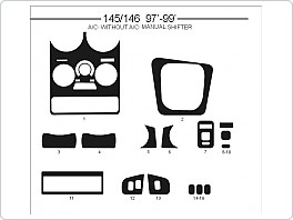 Dekor interiéru Alfa Romeo 145 1997-1999 s i bez klimatizace, man. řazení, carbon standart 