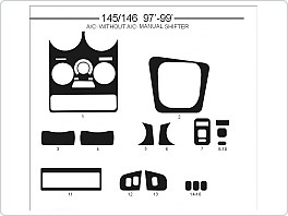 Dekor interiéru Alfa Romeo 146 1997-1999 s i bez klimatizace, man. řazení, carbon plus 