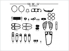 Dekor interiéru Alfa 156 1998-2002, modrý