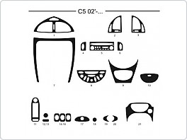 Dekor interiéru Citroen C5, 2002-, AL hliník