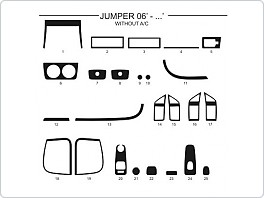 Dekor interiéru Citroen Jumper, 2006-2009, bez klimatizace, AL hliník