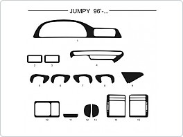 Dekor interiéru Citroen Jumpy, 1996-, AL hliník