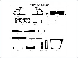 Dekor interiéru Daewoo Espero, 1995-1997, AL hliník