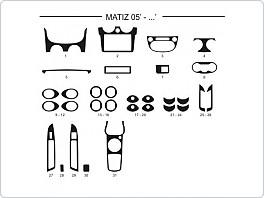 Dekor interiéru Daewoo Matiz 2005-, carbon standart