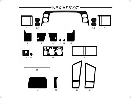 Dekor interiéru Daewoo Nexia 1995-1997, carbon standart