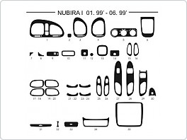 Dekor interiéru Daewoo Nubira I, 01/99-06/99, AL hliník