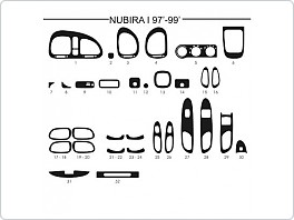 Dekor interiéru Daewoo Nubira I, 1997-1999, carbon plus