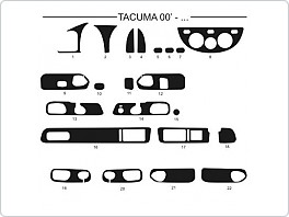 Dekor interiéru Daewoo Tacuma, 2000-, černý