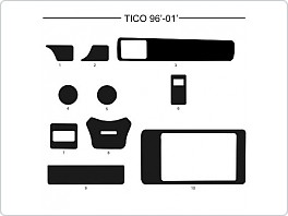 Dekor interiéru Daewoo Tico 1996-2001, carbon standart