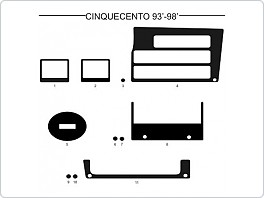 Dekor interiéru Fiat Cinquecento, 1993-1998, AL hliník